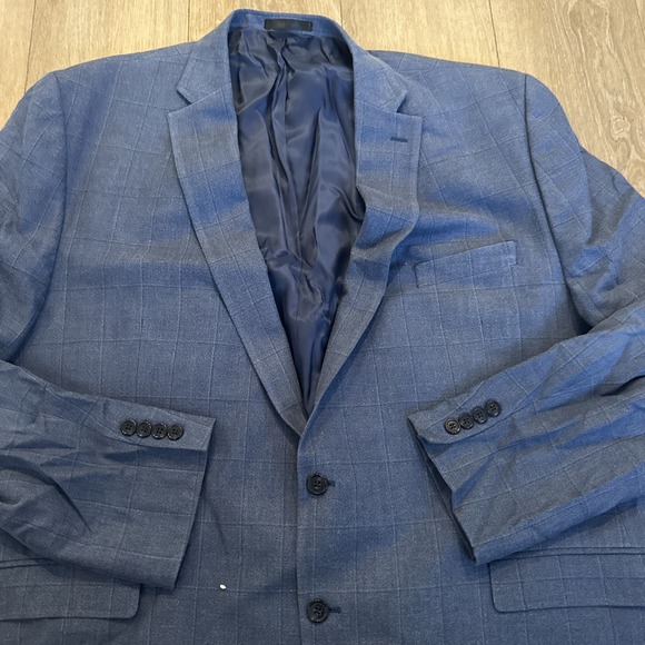 Lauren Ralph Lauren Men's Blazer Sport Coat Blue Check Preppy 56" X 33" Preowned - Picture 2 of 5
